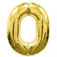 Воздушный шар с гелием Цифра 0 Золото 100 см
