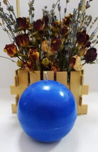 Свічка Шар синя діаметр 6 см