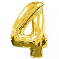Шар Цифра с гелием "4" Золото 100 см ##от компании## Позитив - ##фото## 1