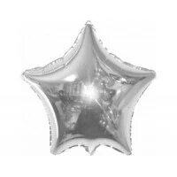 Шар наполненный гелием фольгированный 18" Звезда Серебро ##от компании## Позитив - ##фото## 1