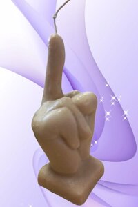 СВІЧКА середній палець 15 см (бужевий)