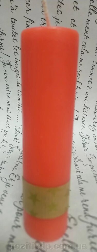 СВІЧА циліндр червона 12см (діам.3,8см) від компанії позитив - фото 1