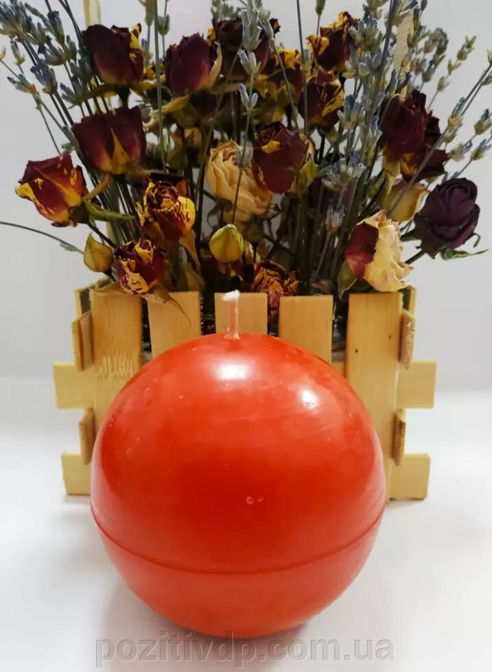 СВІЧА куля червона діаметр 6 см від компанії позитив - фото 1