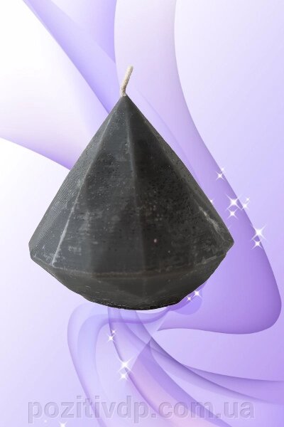СВІЧА піраміда (ялинка) чорна 6 см від компанії позитив - фото 1