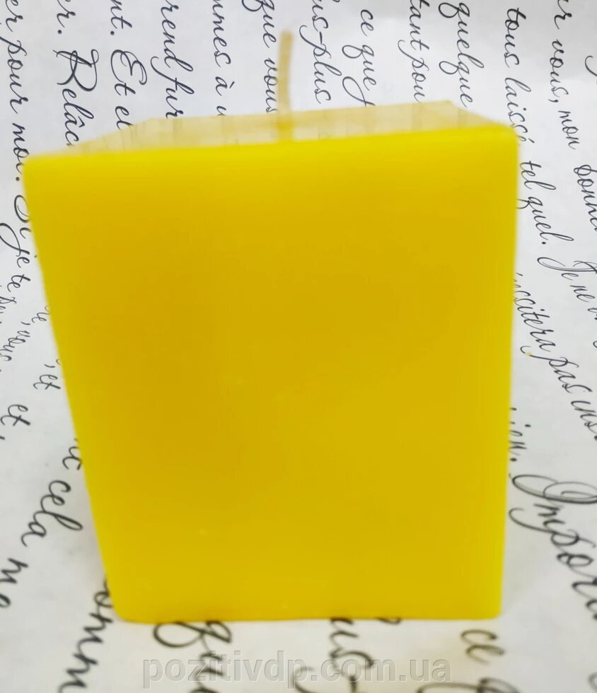 СВІЧА жовта куб 6см * 6см. Висота 7 см від компанії позитив - фото 1