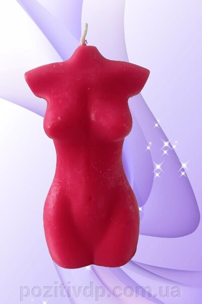 СВІЧКА жіноче тіло  11см (червоний) від компанії позитив - фото 1