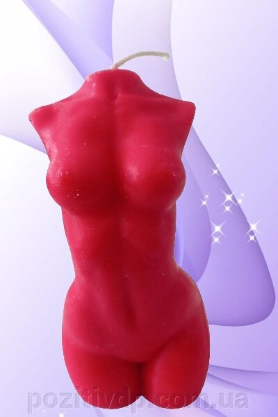 СВІЧКА жіноче тіло  12см (червоний) від компанії позитив - фото 1