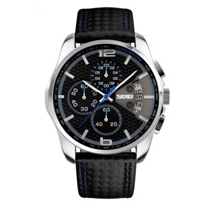 Годинник наручний чоловічий SKMEI 9106BU, стильний класичний чоловічий годинник, годинник наручний чоловічий стрілочний