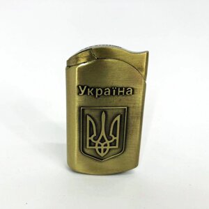 Турбо запальничка, кишенькова запальничка "Україна" 98465, Запальнички подарунки для чоловіків, Запальничка п'єзо турбо