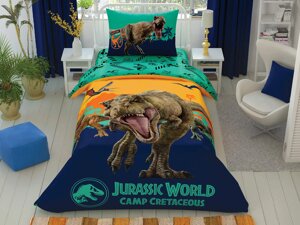 Комплект постільної білизни ТАС - Jurassic World Camp, ранфорс, дитячий