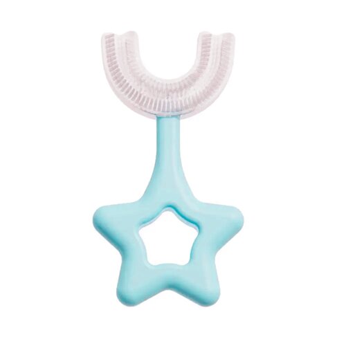 Детская U-образная зубная щетка QL-001 с чисткой 360 градусов. Для детей от 2 до 7 лет синего