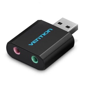 Зовнішня аудіо карта Vention USB AUX Black (VAB-S17-BK)