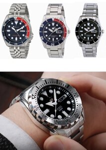 Браслет для годинника Seiko SKX007 / 009 / 173 / 175 / SRPD63K1 з нержавіючої сталі 22 мм, кріплення півмісяць