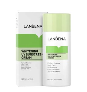 Сонцезахисний крем Lanbena Whitening UV Sunscreen Cream SPF 50+PA 40мл Purple від пігментації