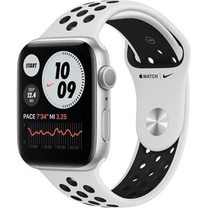 Смарт-годинник Apple Watch Nike Series 6 GPS 44mm Silver Aluminum Case w. Pure Platinum/Black Nike Sport B. (MG293)