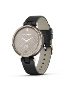 Смарт-годинник Garmin Lily Cream Gold Bezel with Black Case and Italian Leather Band (010-02384-B1)