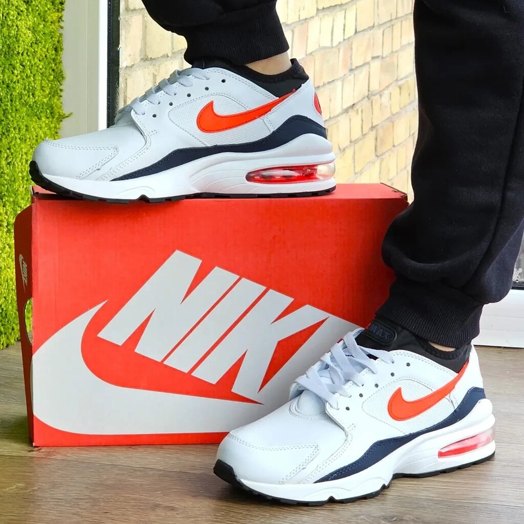 Чоловічі Білі Кросівки N! ke Air Max 93 Шкіряні Найки (розміри: 42,43,44) Відео Огляд від компанії Вигідно - фото 1