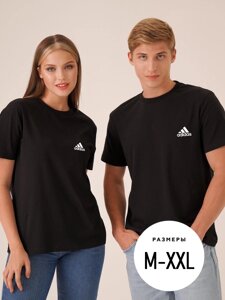 Футболка Adidas унісекс чорна бавовна Адідас (розміри M, L, XL, XXL )