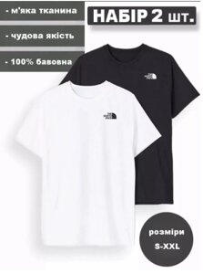 Футболка The North Face чорна та біла бавовна, набір футболок (розміри M, L, XL, XXL)