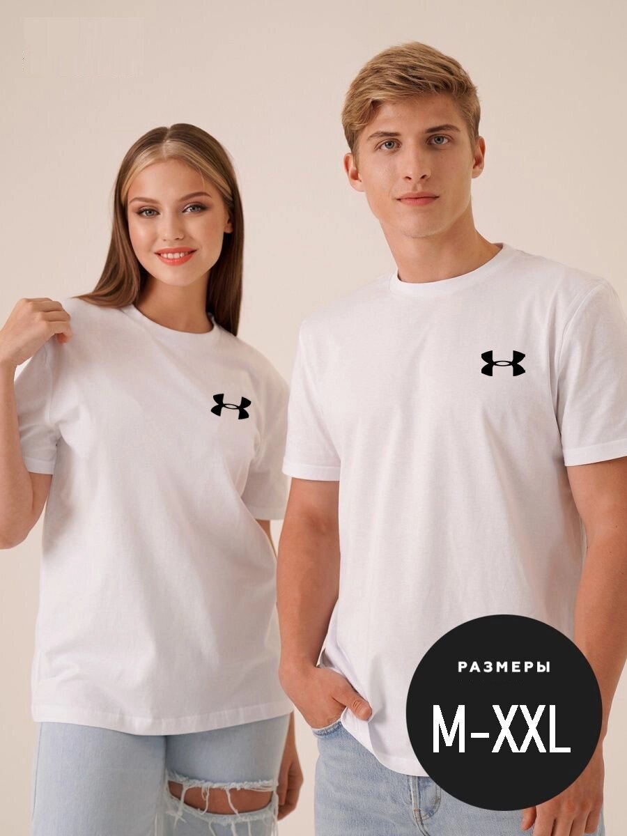 Футболка Under Armour біла унісекс біла бавовна легка світла (розміри M, L, XL, XXL) від компанії Вигідно - фото 1