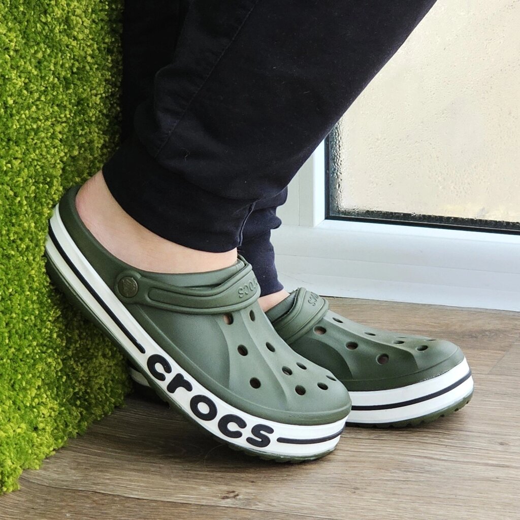 Крокси Кольори Хакі Тапочки CROC$ Шльопанці Чоловічі Жіночі Зелені (розміри: 39,40,41,42,43) від компанії Вигідно - фото 1