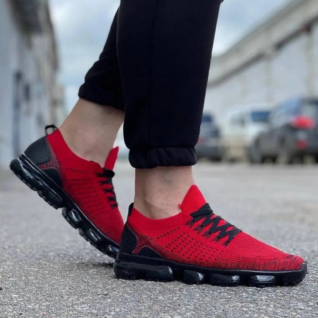 Кросівки в стилі N! ke VaporMax Червоні Чоловічі Чорні (розміри: 43) — 801 від компанії Вигідно - фото 1