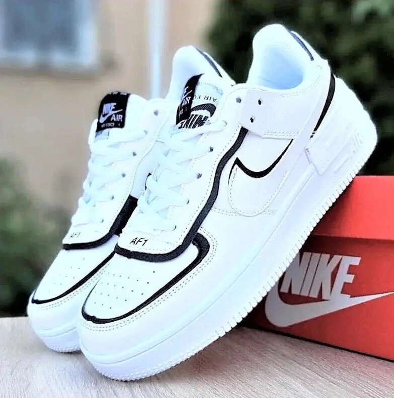 Кросівки жіночі Nike Air Force Shadow білі з чорним, кеди жіночі Форси ( Розміри в описі) Відео Огляд від компанії Вигідно - фото 1