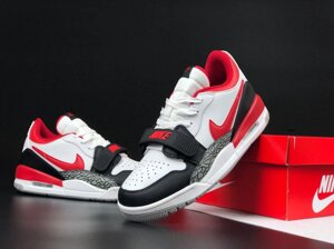Чоловічі кросівки Nike Jordan Legacy 312 Low білі з чорним із червоним, повсякденні кросівки Найк Джордан