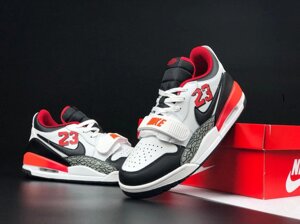 Чоловічі кросівки Nike Jordan Legacy 312 Low білі з червоним/чорним, повсякденні кросівки Найк Джордан