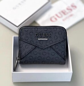 Жіночий маленький гаманець Guess сірий/графіт, брендовий фірмовий маленький гаманець на подарунок