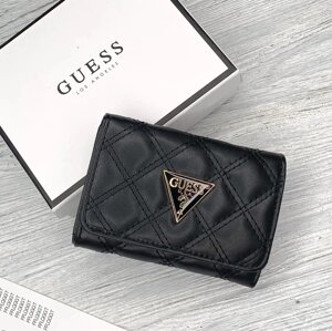 Жіночий маленький гаманець Guess чорний, брендовий фірмовий маленький гаманець на подарунок