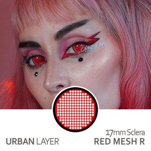 Кольорові контактні лінзи Urban Layer 17mm Sclera Red Mesh R