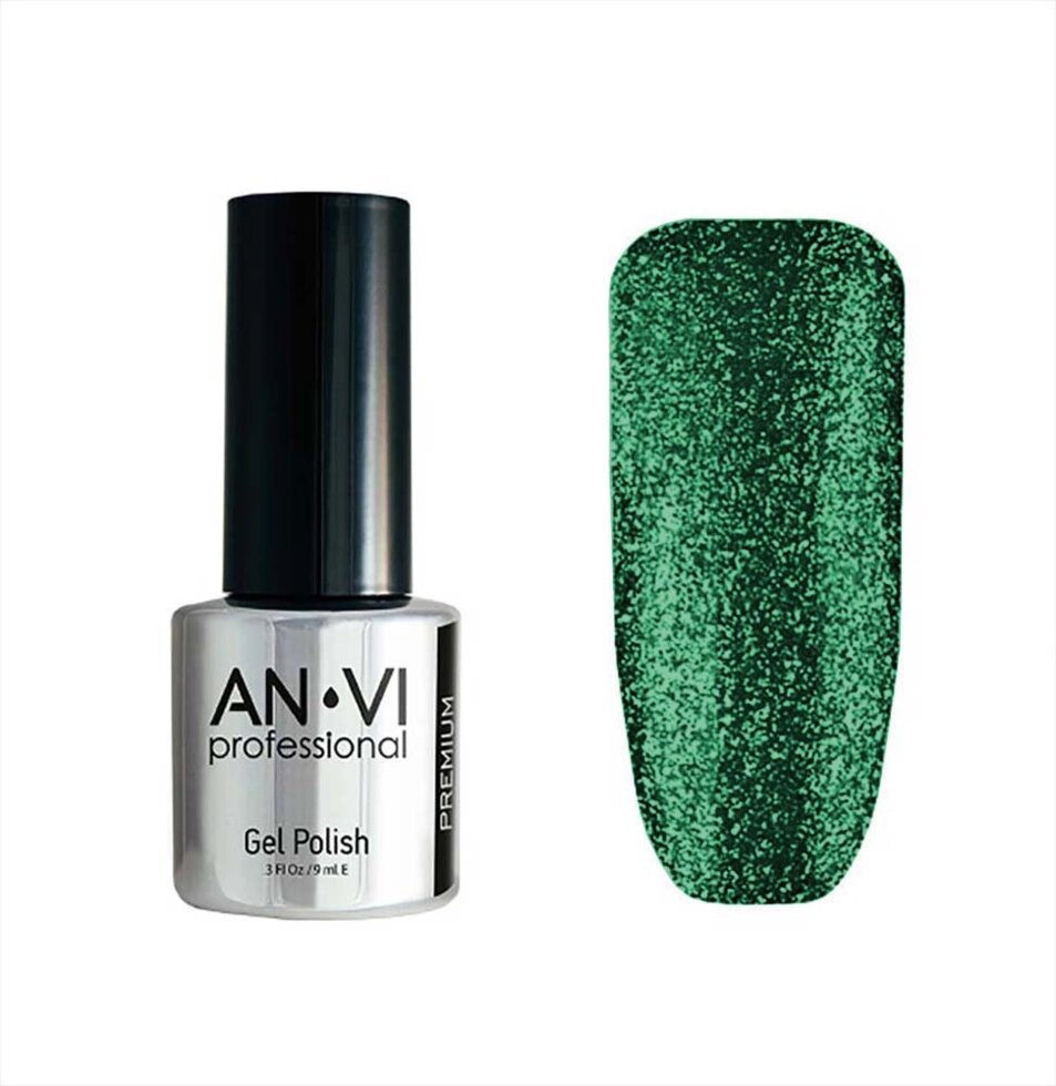Гель-лак для ногтей ANVI Professional №008 Green Funk 9 мл (2423Gu) ##от компании## SNAIL - ##фото## 1