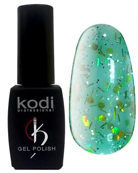 Гель-лак для ногтей Kodi Professional Aquamarine №AQ015 Бирюзовый с глиттером 8 мл (10686Gu) ##от компании## SNAIL - ##фото## 1