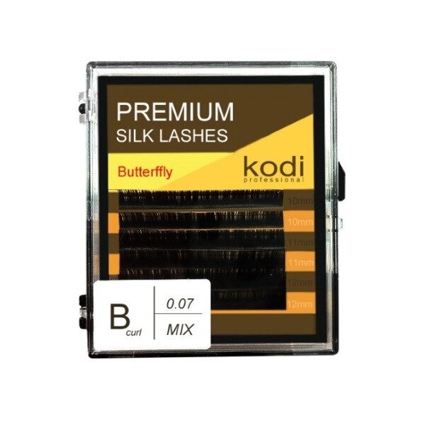 Ресницы для наращивания, черные Kodi Professional №В.0.07 6 рядов: 10-2; 11-2; 12-2 (5982Gu) ##от компании## SNAIL - ##фото## 1