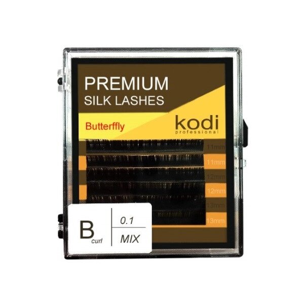 Ресницы для наращивания, черные Kodi Professional №В.0.10 6 рядов: 11-2; 12-2; 13-2 (5987Gu) ##от компании## SNAIL - ##фото## 1