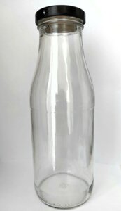 Пляшка скляна 0.5 л під молоко з кришкою то 48 мм