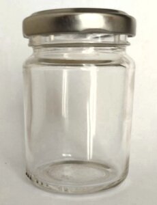 Скляна банка з кришкою срібло 106 мл ТО 48