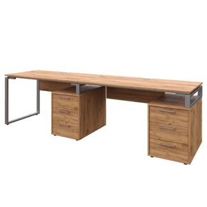 Офісний письмовий стіл Loft Details L135 Double дуб крафт золотий з царгою