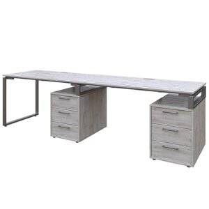 Офісний письмовий стіл Loft Details L135 Double сосна лофт біла 36