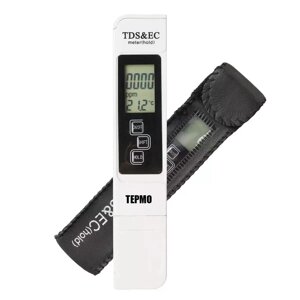 Солемір тестер якості води ТЕРМО E-1 (3в1) TDS/EC/Temp солемір (TDS) кондуктометр (EC) термометр (Temp)
