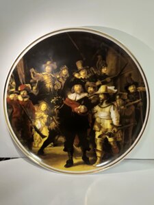 Порцелянова настінна тарілка, Німечина, 31см, репроодукція Рембранта "Мушкетери"