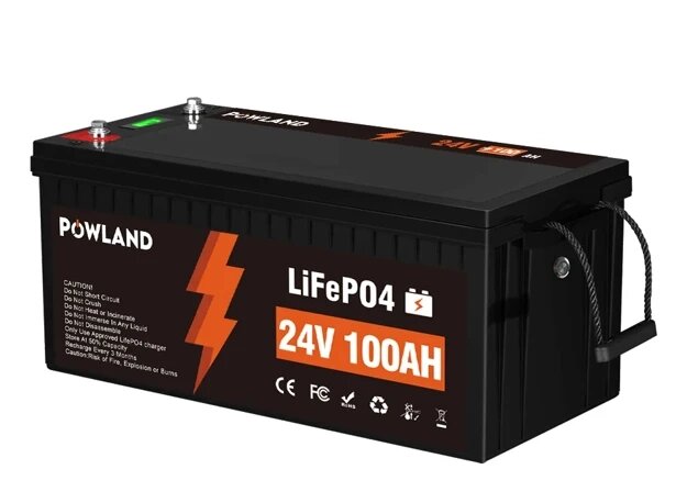 Акумулятор літієвий Powland LiFePo4 24V 100Ah BMS 24V 100Ah від компанії Krop Control - фото 1