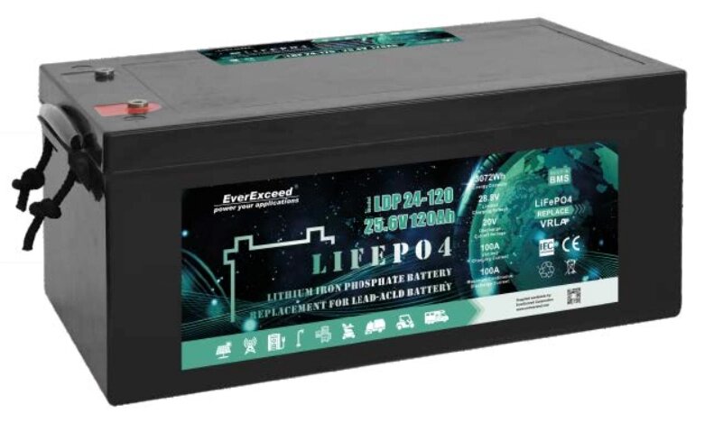 Акумуляторна батарея EverExceed LiFePO4 LDP 24-100 (25.6V-100AH) від компанії Krop Control - фото 1