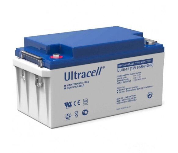 Акумуляторна батарея Ultracell UL65-12 AGM 12 V 65 Ah (348x167x176) White Q1/78 від компанії Krop Control - фото 1