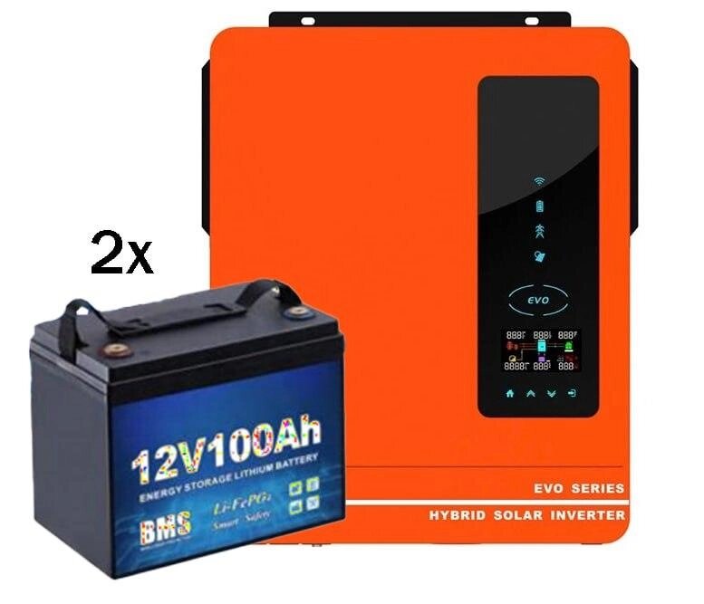 Anern AN-SCI-EVO-4200 + ДВА LiFePO4 акумулятор 12V100AH  Sorein Lithium Battery 12v  100 AH від компанії Krop Control - фото 1