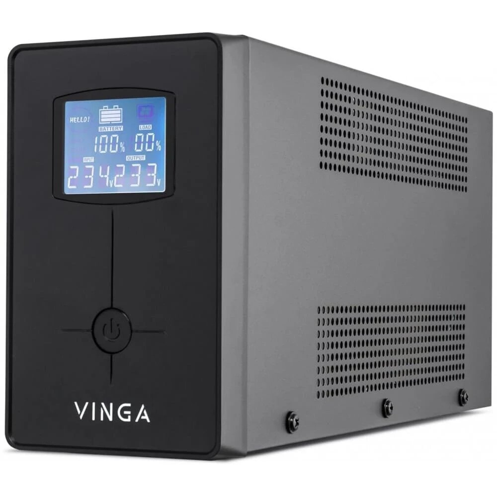 Джерело безперебійного живлення Vinga VPC-1200MU 1200ВА/720 Вт з LCD-дисплеєм з USB у металевому корпусі від компанії Krop Control - фото 1