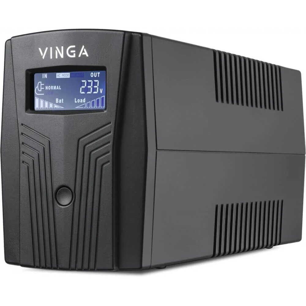 Джерело безперебійного живлення Vinga VPC-1200PU 1200ВА/720 Вт з LCD-дисплеєм з USB у пластиковому корпусі від компанії Krop Control - фото 1