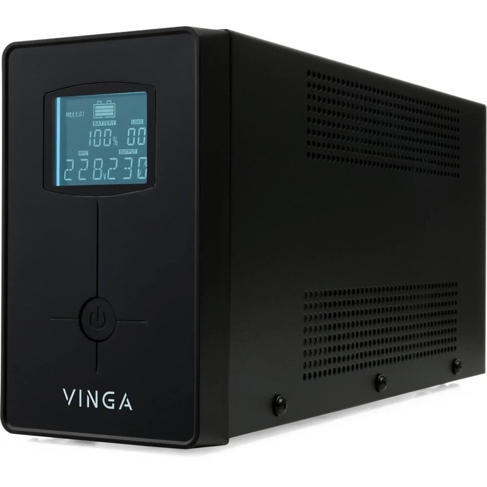 Джерело безперебійного живлення Vinga VPC-600MU 600ВА/360 Вт з LCD-дисплеєм з USB у металевому корпусі від компанії Krop Control - фото 1