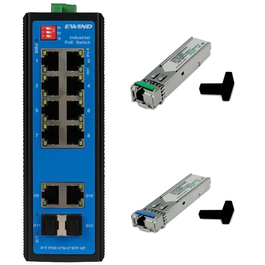 EW-PIS1712-8FE + SFP-1.25G-20KM-TX/RX Комплект від компанії Krop Control - фото 1